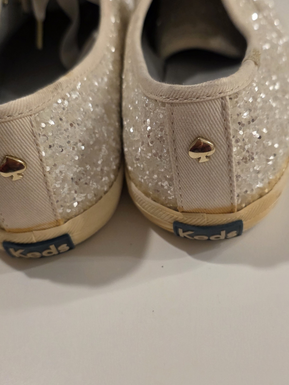 Sparkle Satin Lace-Up Women’s Sneakers in Cream - Picture 3 of 16